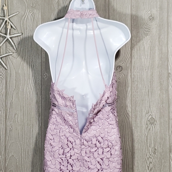 Bardot Gemma Dress Size 6 Halter Embroidered Lace Sleeveless Wedding - Picture 11 of 13